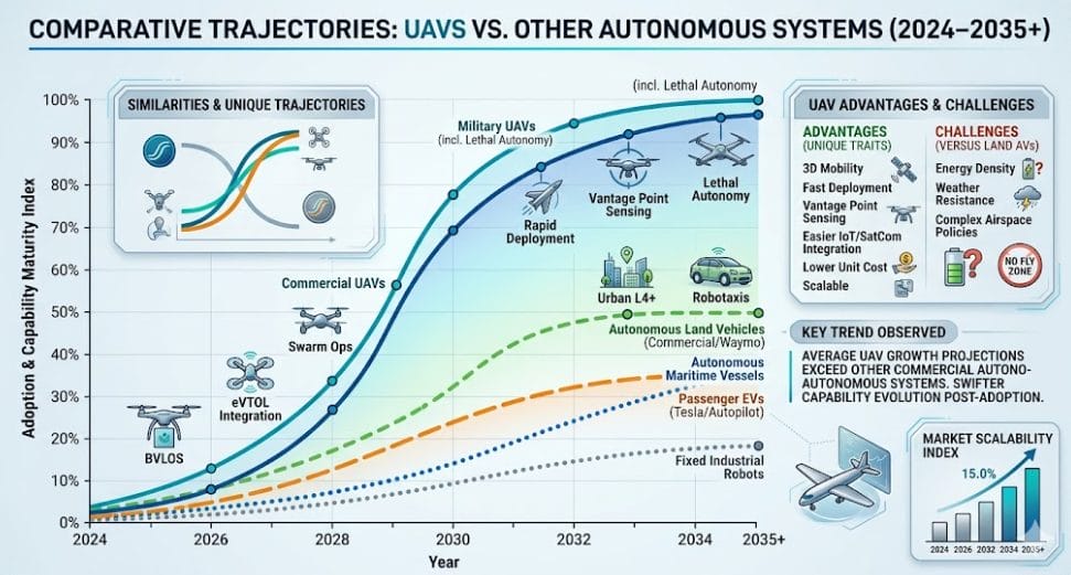 Comparative Trajectories UAVs vs. Other Autonomous Systems