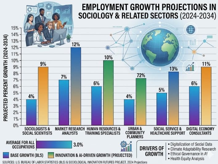 Employment Growth Projections in Sociology & Related Sectors
