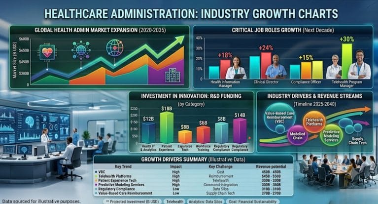 healthcare administration industry growth charts