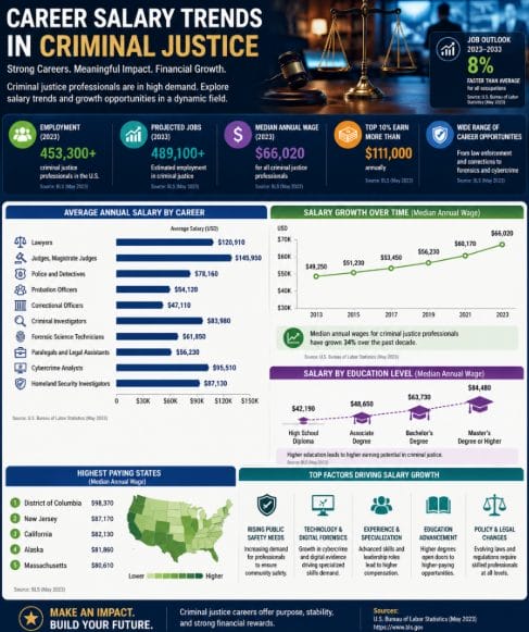 career salary trends in criminal justice