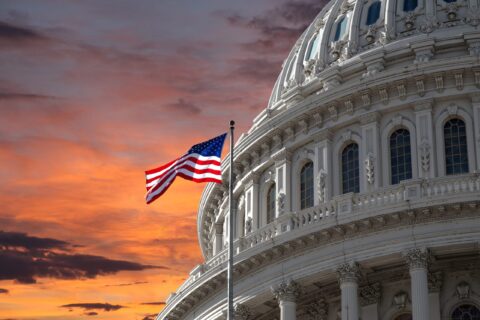 Sunset Sky over US Capitol Building