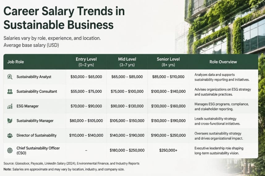career salary trends in sustainable business