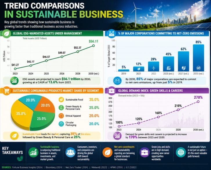 trend comparisons in sustainable business ESG