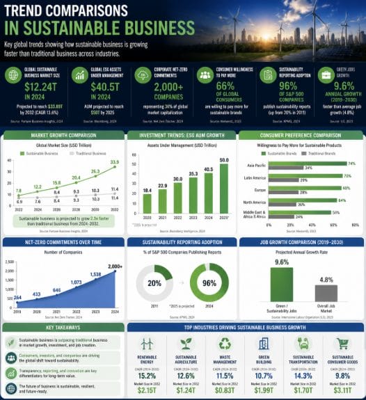 trend comparisons in sustainable business